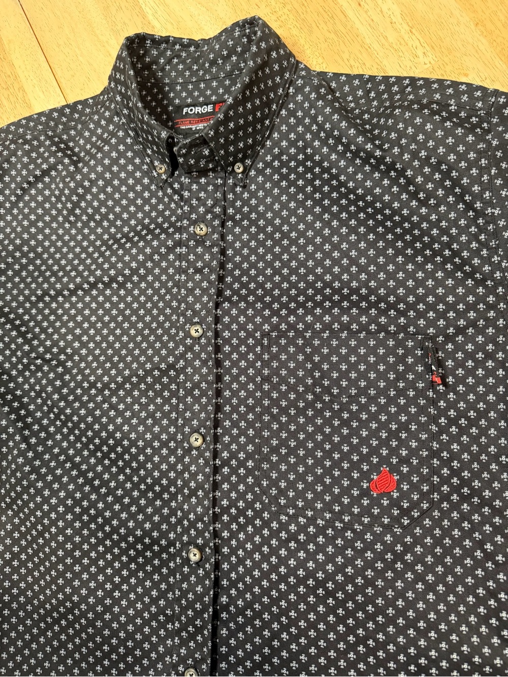 FORGE FR Flame Resistant Thick Work Shirt Western Pattern Mens Size XL